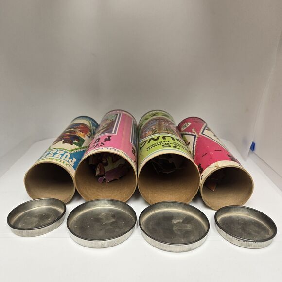 4 HG TOYS Jigsaw Puzzles #429#411#432#412 In Can Vintage As Is - Picture 6 of 6